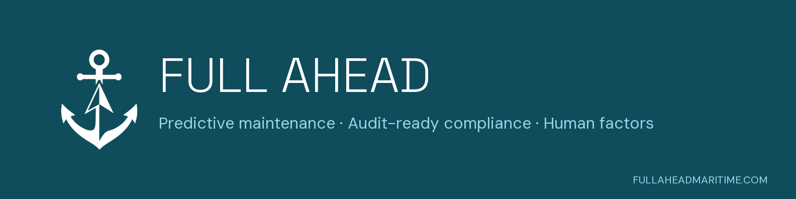 Full Ahead Maritime LinkedIn banner — deep teal (1584×396 PNG)