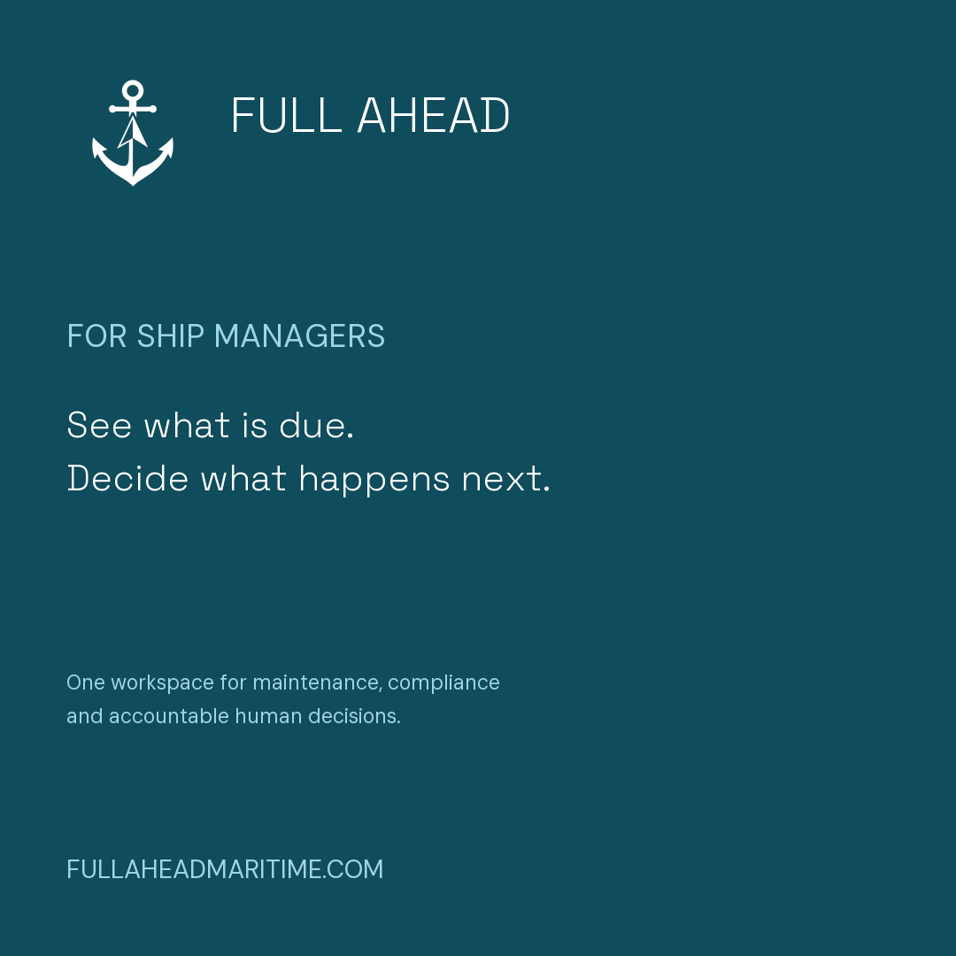 Full Ahead Maritime Square post — brand (1080×1080 PNG)